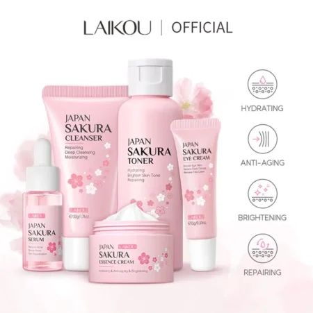 Laikou Japan Sakura Skincare face pack Set Bangla Review 2024